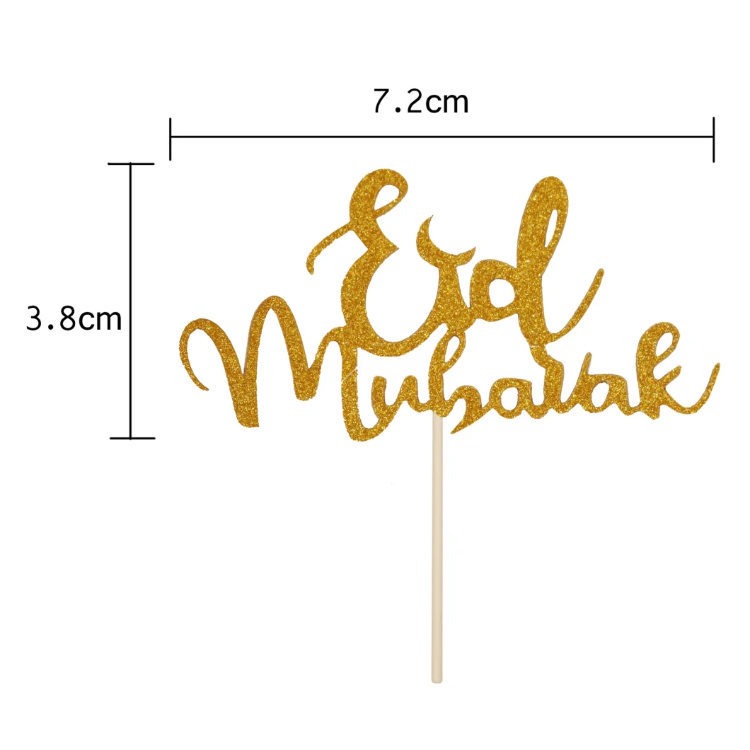 Muslim Eid Mubarak Cake Cupcake Topper Party Cake Decorations Glitter Paper Eid Cake Topper