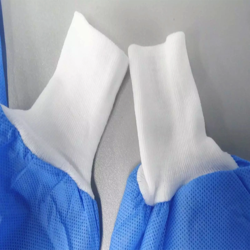 Blue and White Color Medical Sterile Type Level 3 Disposable 45g and 60g SMS Surgical Gown