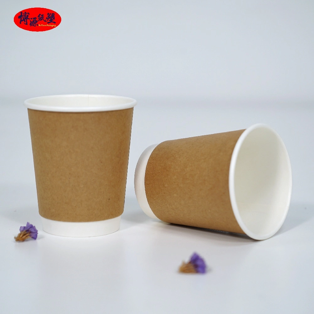 China Factory Custom Logo Printing Disposable Cup Kraft Paper Cup