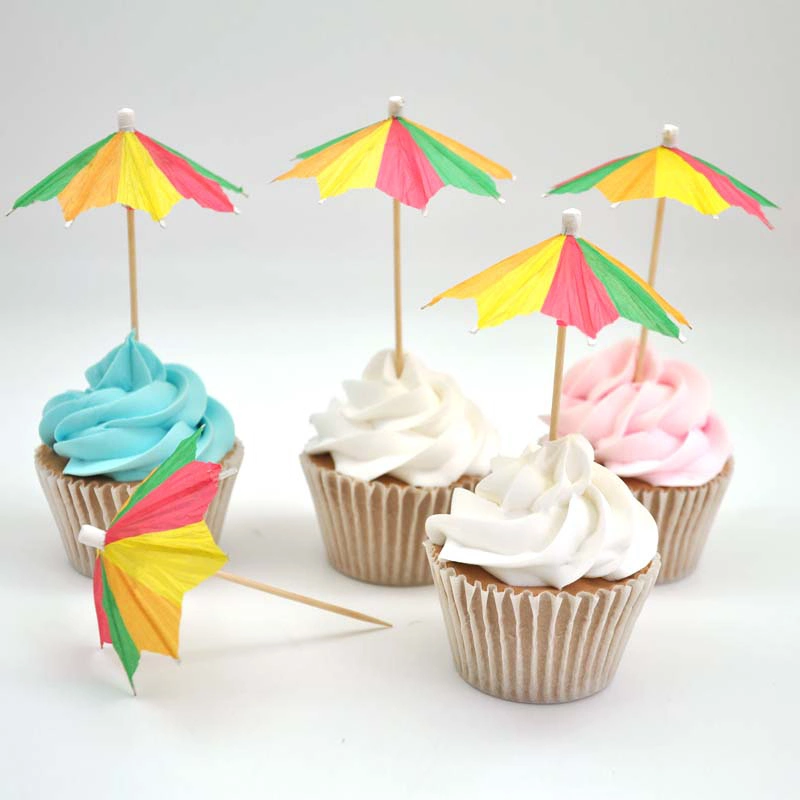 Cupcake/Cake/Ice Cream/Fruit/Cocktail Decoration Paper Party Sticks Colorful Octagonal Cocktail Umbrella Picks