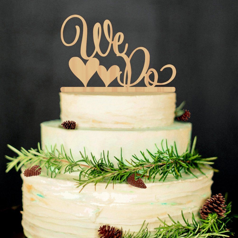 Wood Color Wedding Cake Topper We Do Wood Wedding Cake Decorations