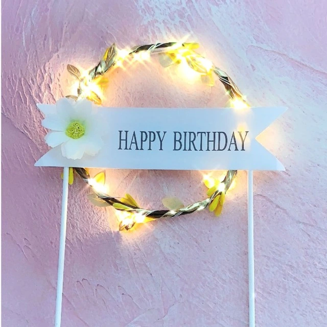 LED Shining Birthday Cake Topper