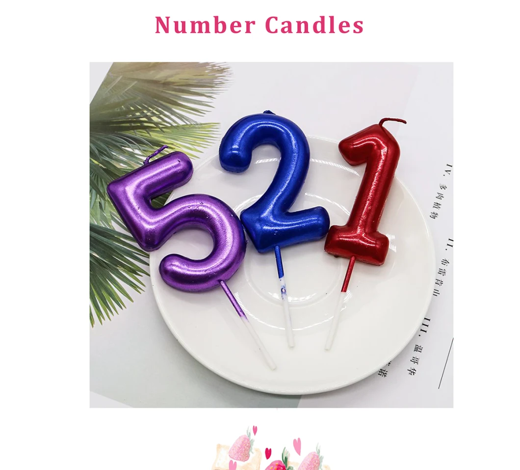 Number 0-9 Birthday Cake Numeral Candles for Birthday Cake Decoration