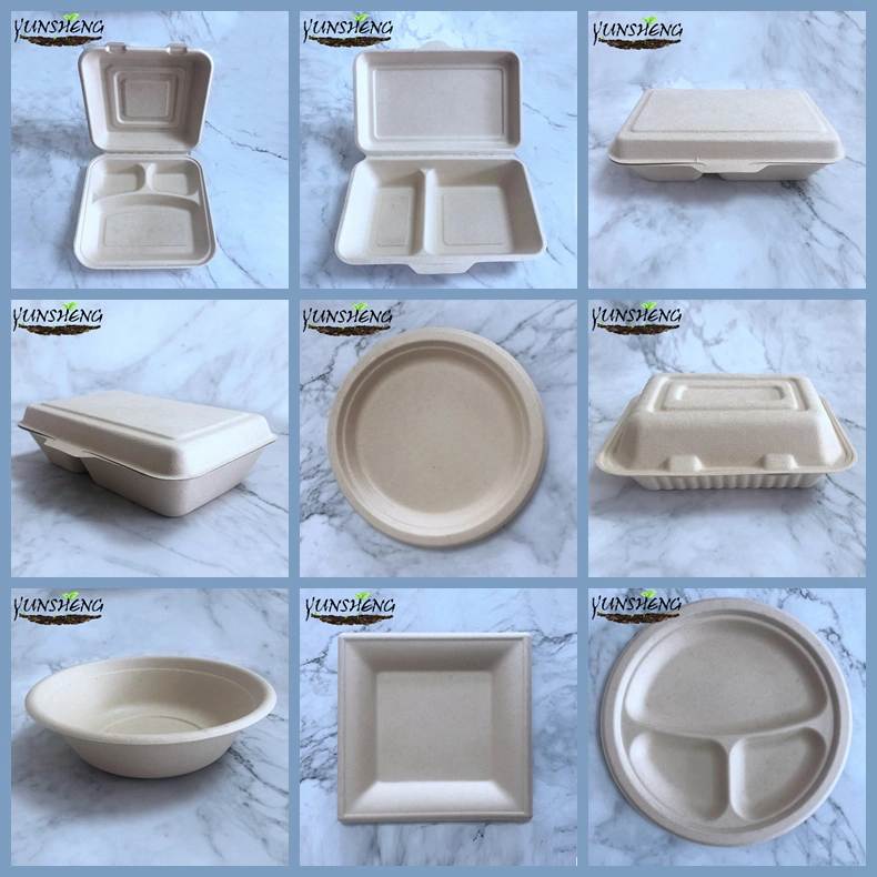 Disposable Brown Bamboo Pulp Paper Bowl or White Paper Bowl with Round Bottom for Takeaway Food