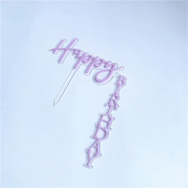 New Cake Decoration Happy Birthday Cake Toppers Party Favors Right Angle Acrylic Cake Topper