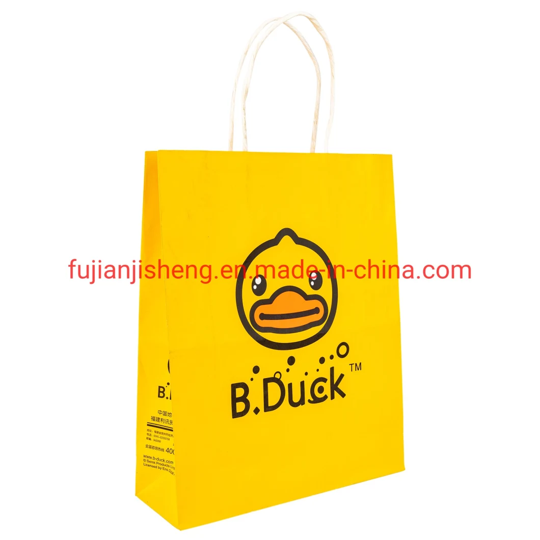 Custom Recyclable Printed Logo Packing White/Black/Brown Kraft Paper Bags with Handles