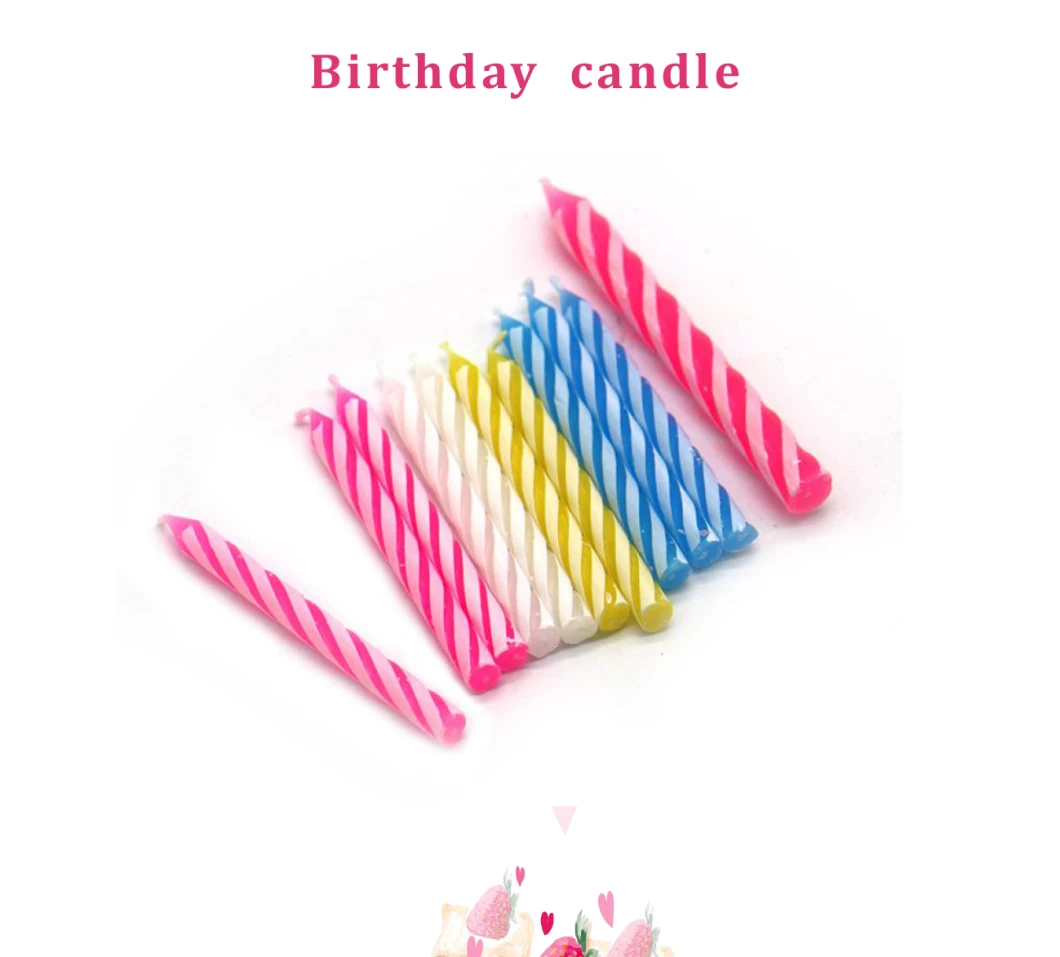 Happy Birthday Candles Long Thin Candles for Wedding Birthday Party Cake Decoration