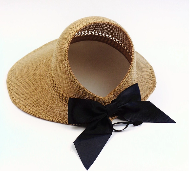 Collapsible Bowknot Sunhat Women's Beach Hat Sun Protection Straw Hat