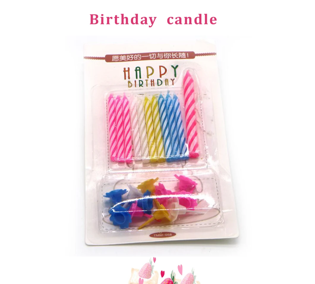 Happy Birthday Candles Long Thin Candles for Wedding Birthday Party Cake Decoration