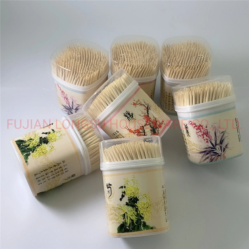 Factory Directly Natural Bamboo Double Pointed Toothpicks Disposable Toothpicks 6.5 Cm*2.2 mm Toothpicks