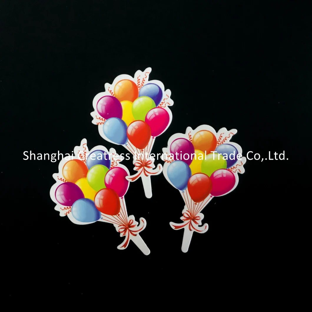 Matching in Colour Balloon Paper Cupcake Toppers for Sale
