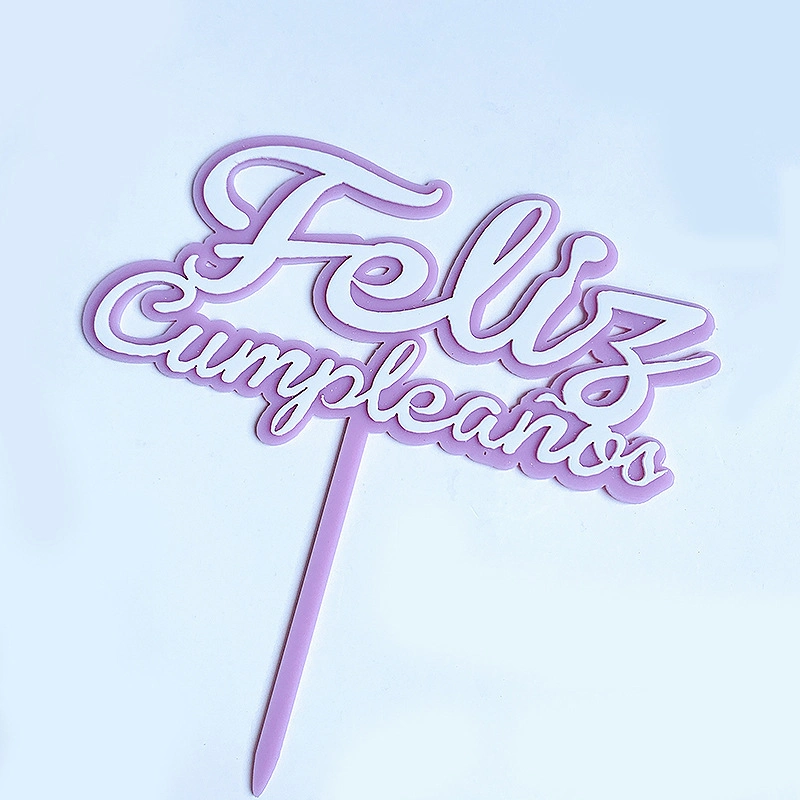 Wholesales Happy Birthday Bake Cake Decoration Supplies Feliz Cumpleanos Spanish Cake Topper