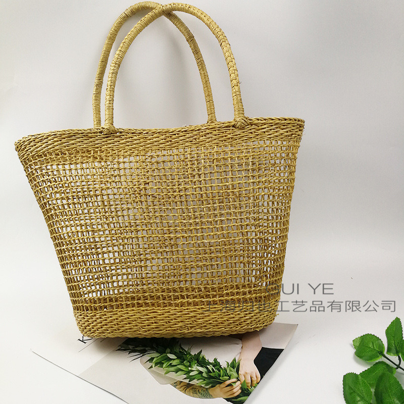 Customiazable Retail Paper Straw Bag Girl Canvas Tite Tote Paper Straw Bags