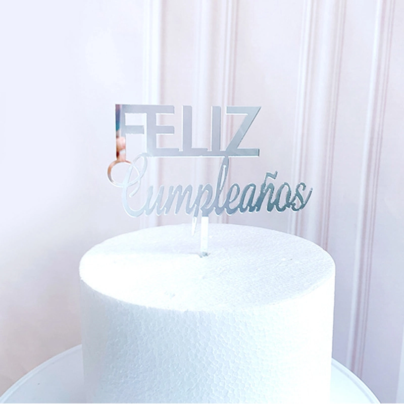 Birthday Party Decoration Happy Birthday Cake Toppers Feliz Cumpleanos Spanish Acrylic Cake Topper