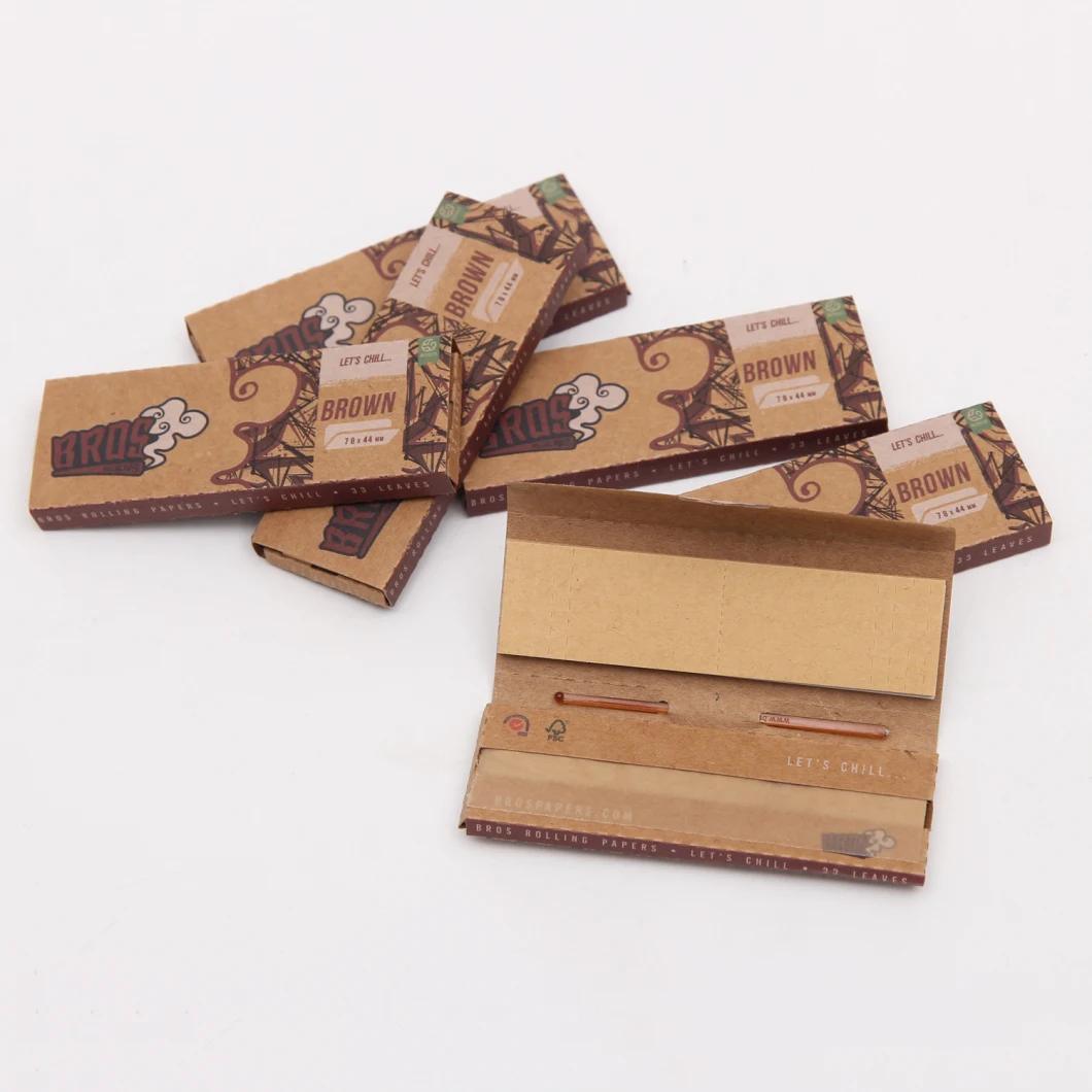 Dragon Bros Brand Rolling Paper Unbleached 33 Leaves&Tips