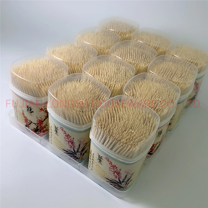Factory Directly Natural Bamboo Double Pointed Toothpicks Disposable Toothpicks 6.5 Cm*2.2 mm Toothpicks
