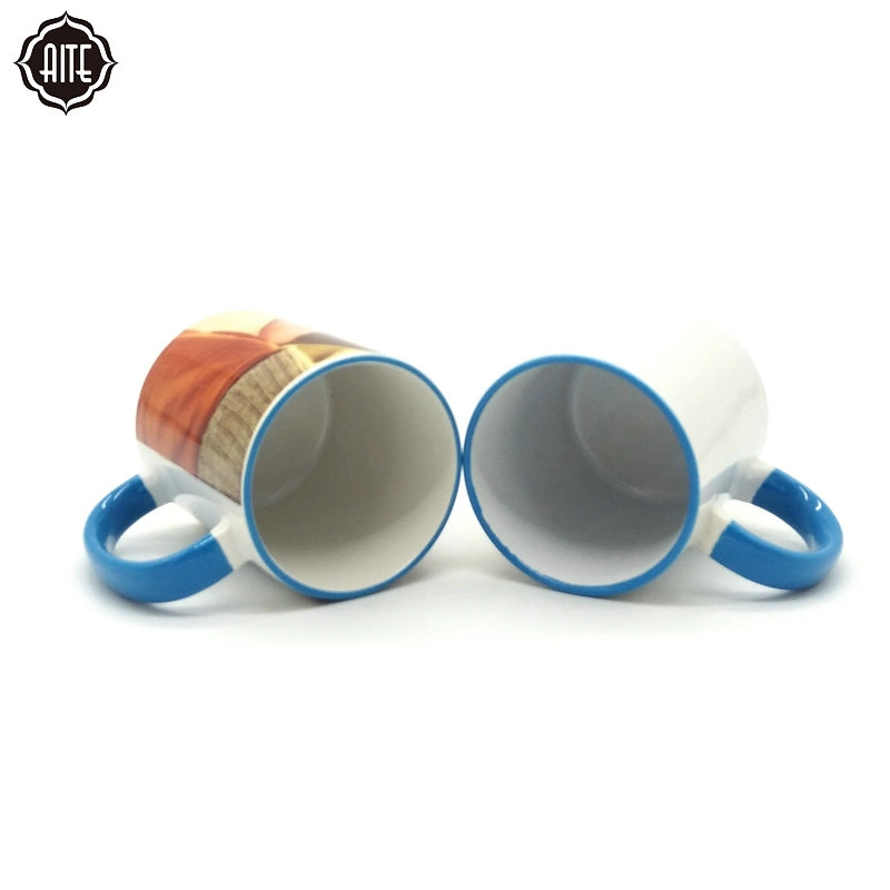 Portable Cups Blue Color Inside Coffee Mug for Your Design
