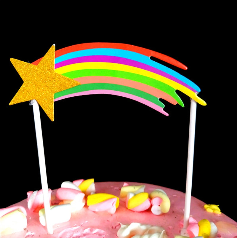 Rainbow Paper Birthday Cake Decorating Topper