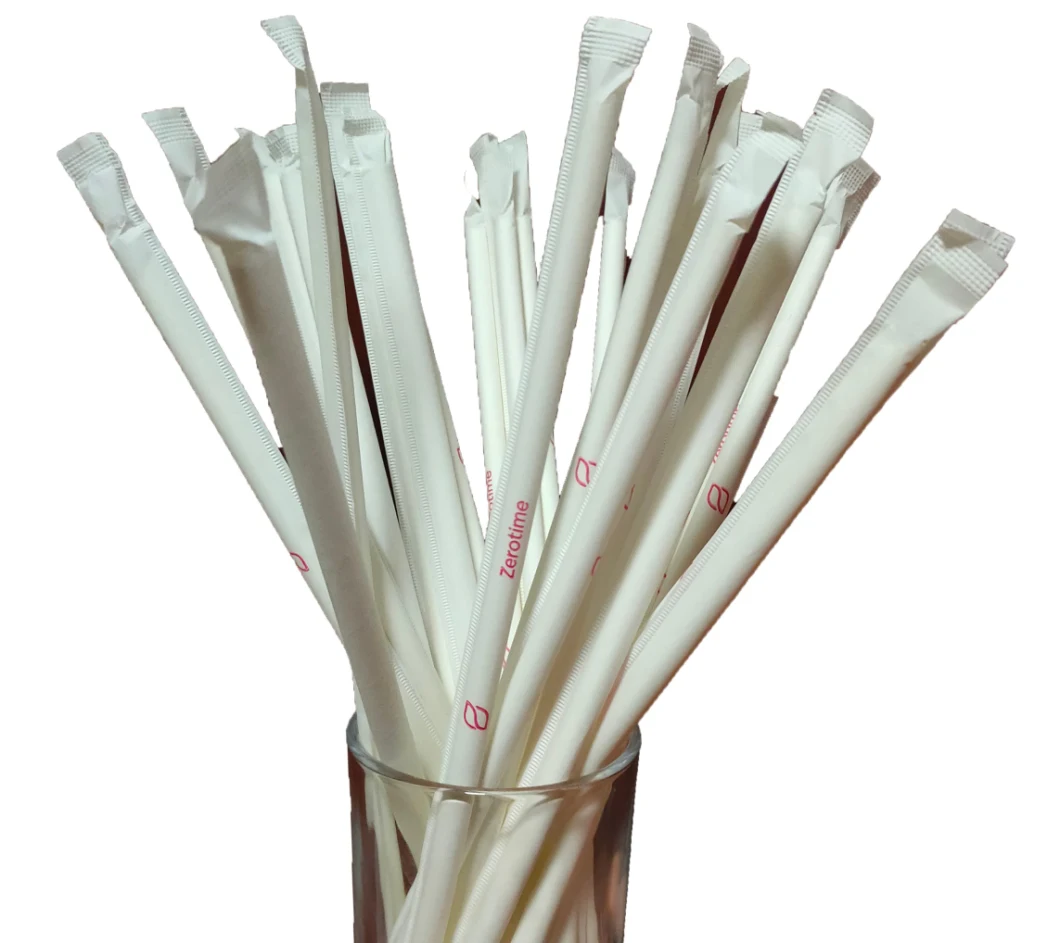 Disposable Single-Use Paper Straw Straight Individual Drinking Straw Wrapper
