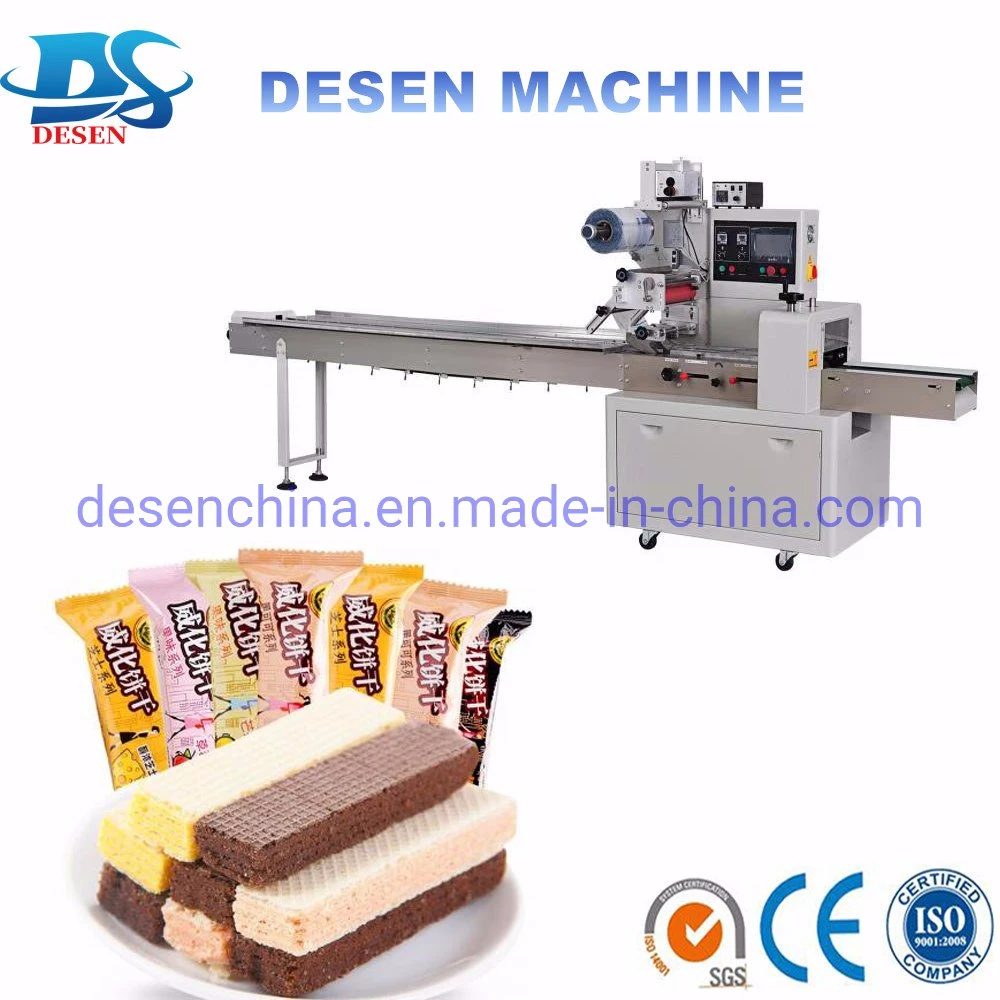 Cupcake Flow Wrap Equipment Pillow Pack Wrapper Automatic Foodstuff Packing Machine