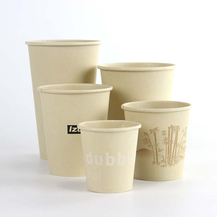 Compostable Biodegradable Bamboo Paper Cup Wholesale Disposable Paper Coffee Cup