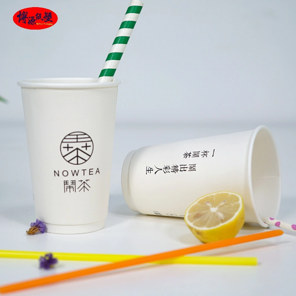 China Factory Custom Logo Printing Disposable Paper Cup Single Wall Cups/ Hollowed Cups/ Corrugate Cups