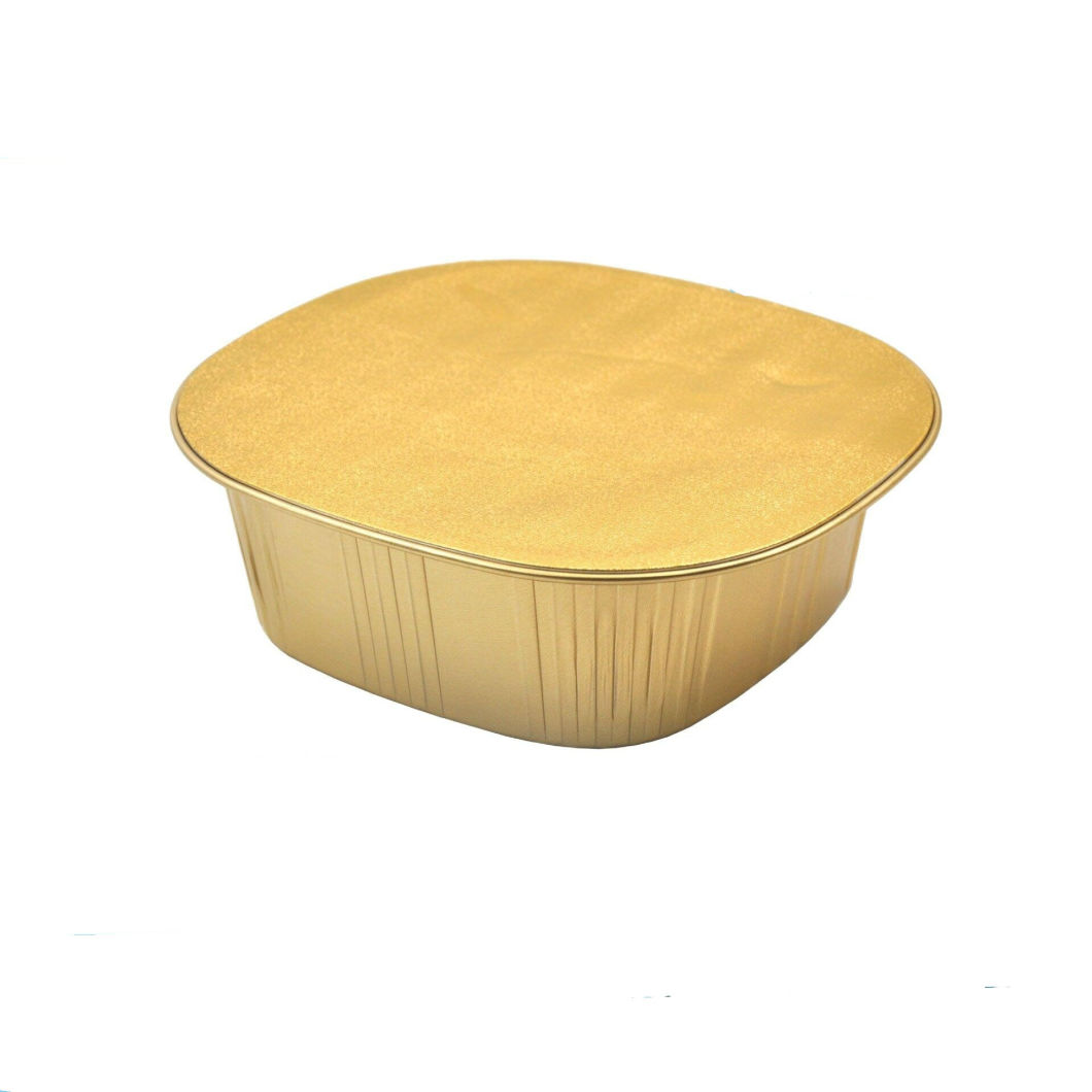 Disposable Aluminum Foil Cups, Square Tray with Clear Lid for Baking Cupcakes Cake Muffin Food Takeaway Storage Container Utility Esg13995