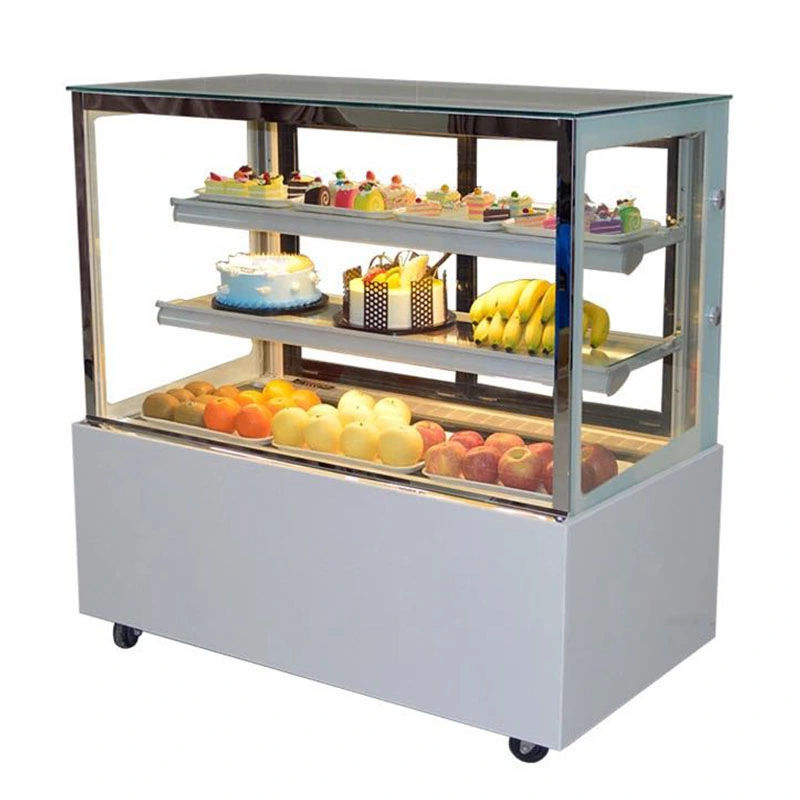 Cake Display Cabinets for Countertop Round Cake Showcase 0.9m Square Right Angle White