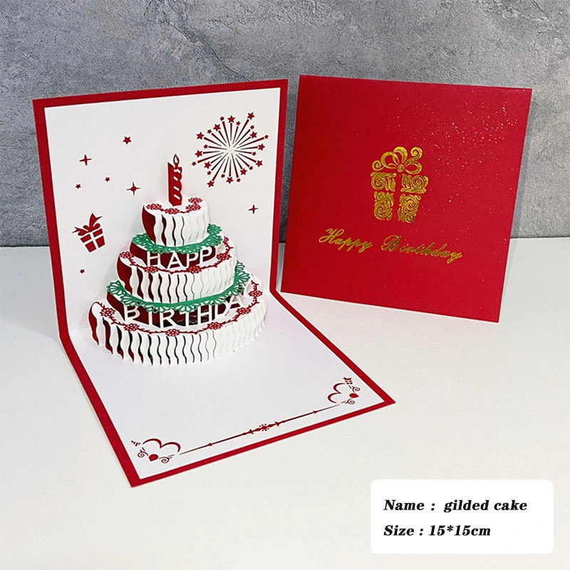 3D Pop-up Cake Birthday Card Anniversary Gift Postcard