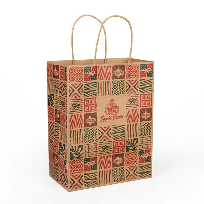 Simple Eco-Friendly Paper Gift Bags with Brightly Coloured