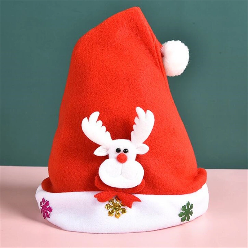 Red White Cap Christmas Decoration Adult Children Christmas Hat Antlers Christmas Party Santa Hat