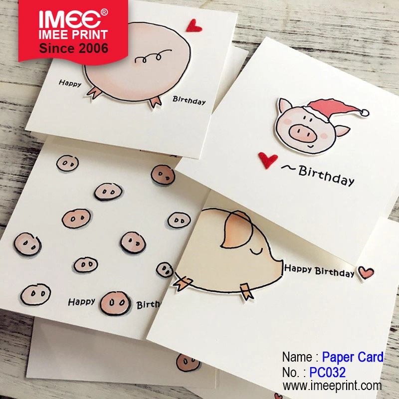 Imee Pig Birthday Greeting Card Birthday Manual Greeting Card Customized Business High-Grade Greeting Card