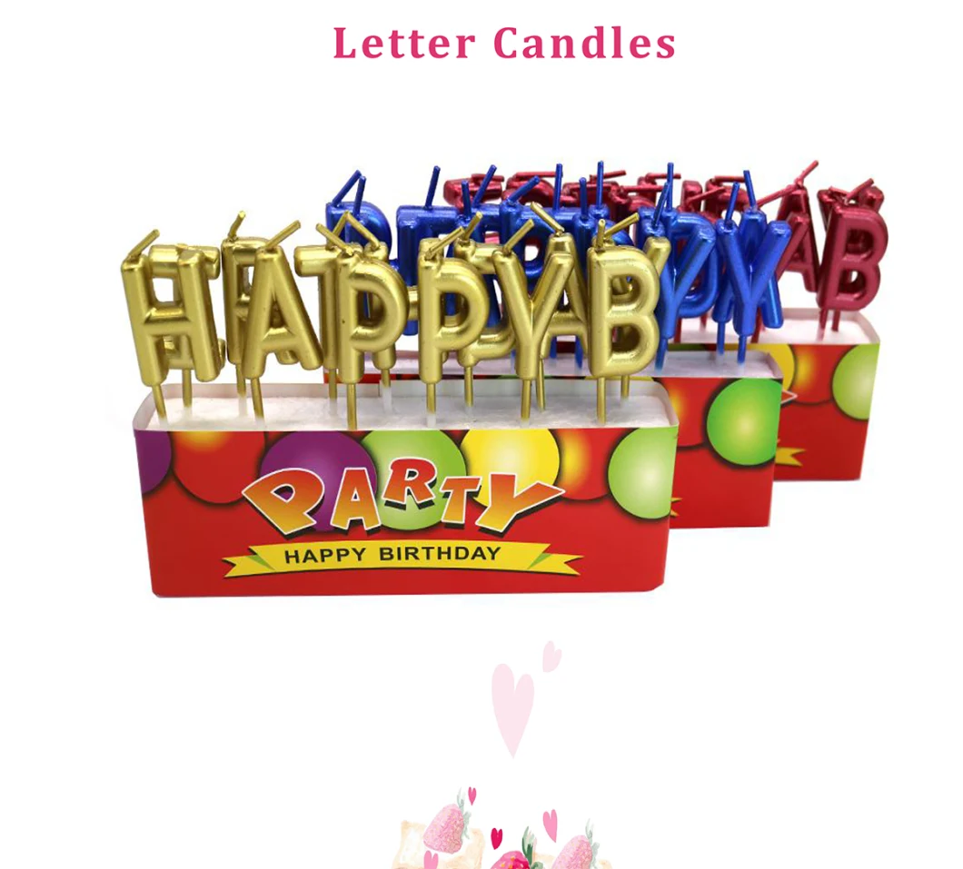 Birthday Cake Topper Happy Birthday Cupcake Topper Letter Cake Candles