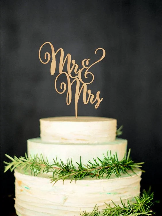 Rustic Mr & Mrs Cake Topper Wedding Wood Cake Topper