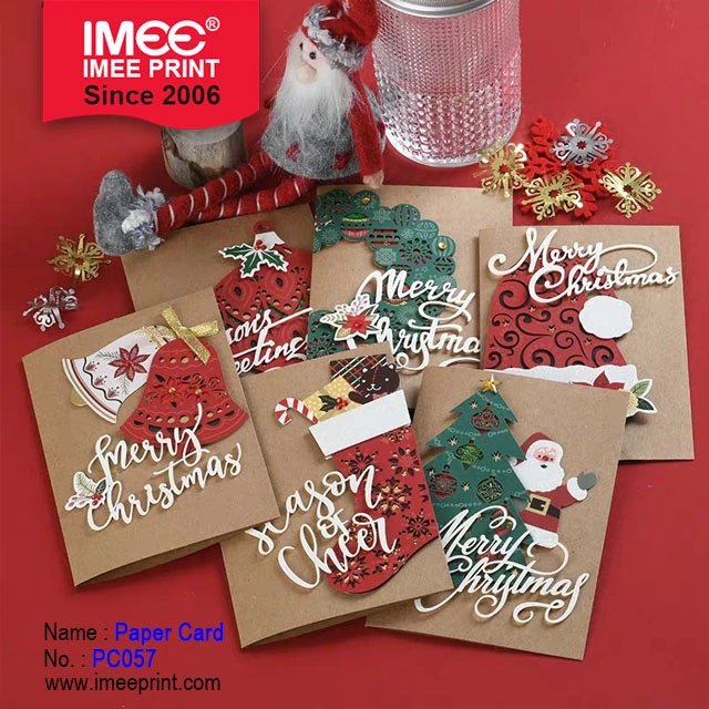 Imee Creative Kraft Paper Christmas Greeting Card Business Thank You Christmas Card