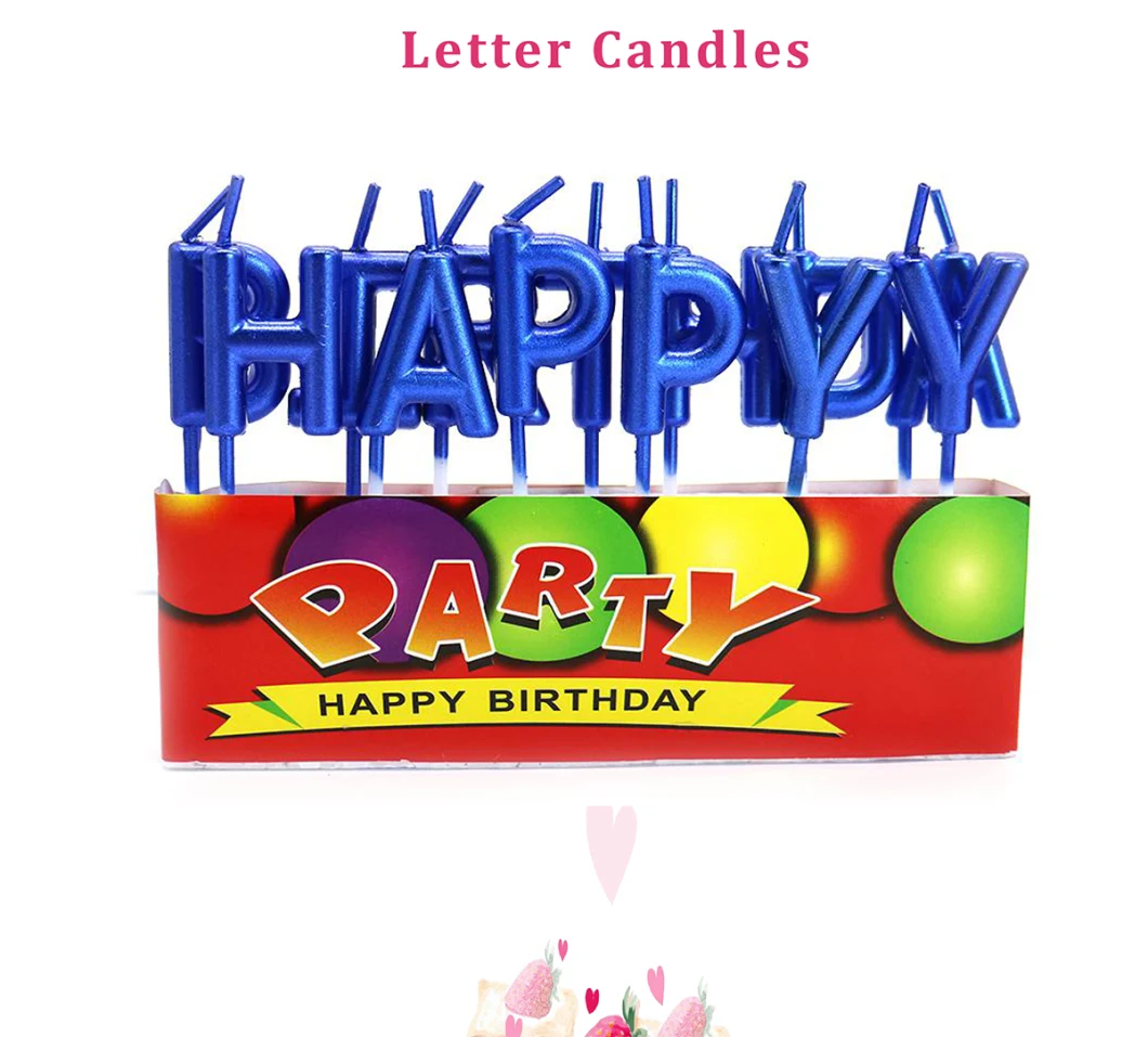 Cake Decoration Letter Happy Birthday Cake Candles for Party Cake