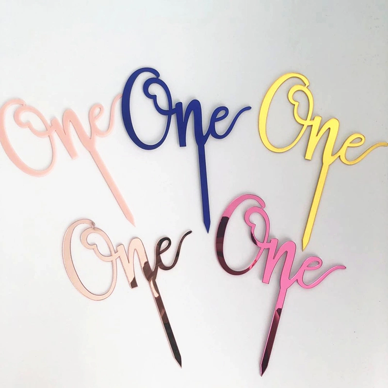Handwriting 1 Year Topper Number Acrylic Cake Toppers Baby Shower Birthday Cake Decoration One Cake Topper