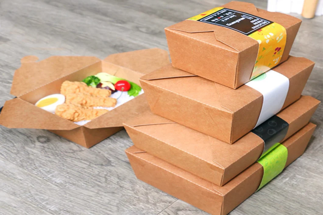 Disposable Paper Meal Box Takeaway Cake Box Food Grade Paper Box