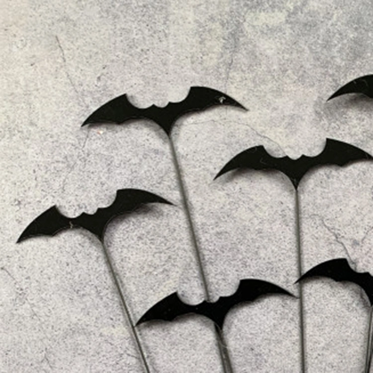 Funny Halloween Party Decorating Cake Plugin Acrylic Cupcake Toppers Black Bat Cake Topper