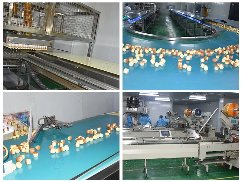 CE Approved Automatic Cup Custard Cake Making Machine Sponge Cake Production Line