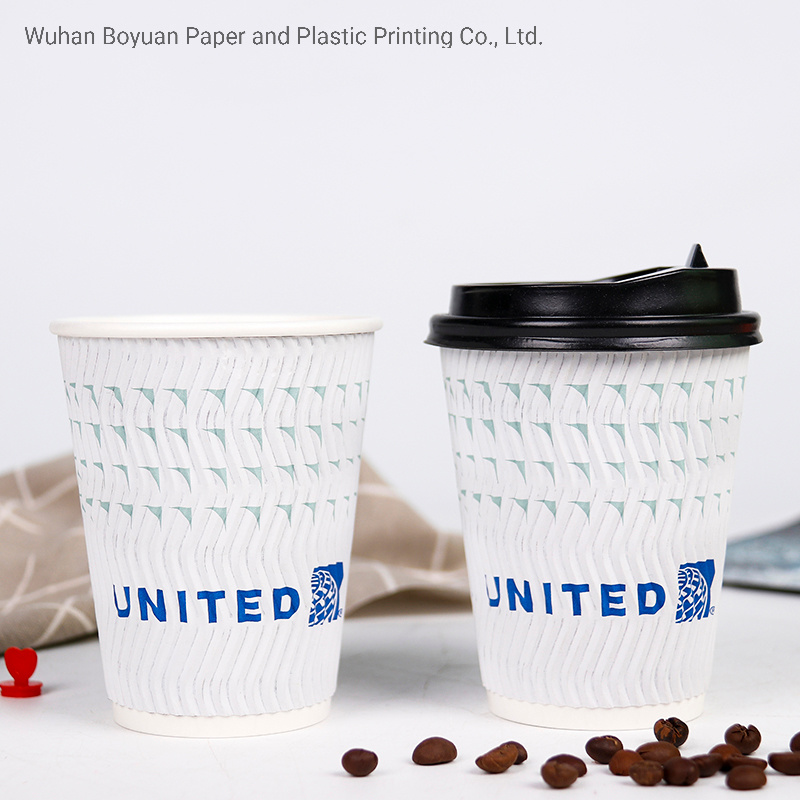 Custom Logo Printing Disposable Paper Cup Single Wall Cups/ Hollowed Cups/ Corrugate Cups for Hot Beverage