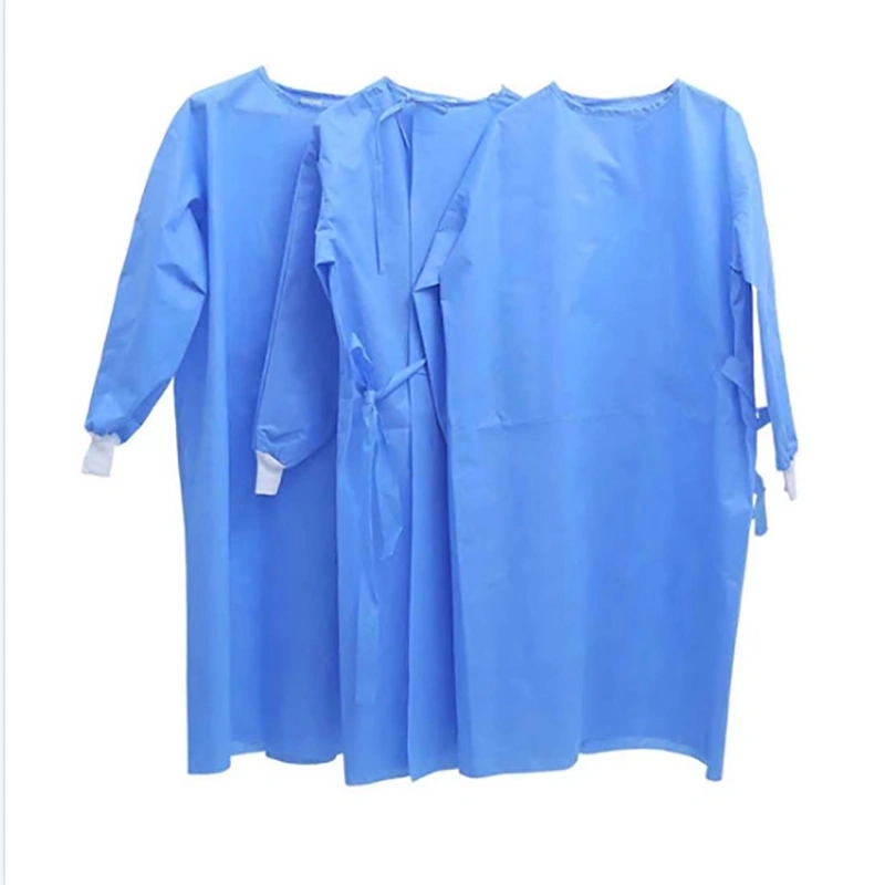 Blue and White Color Medical Sterile Type Level 3 Disposable 45g and 60g SMS Surgical Gown