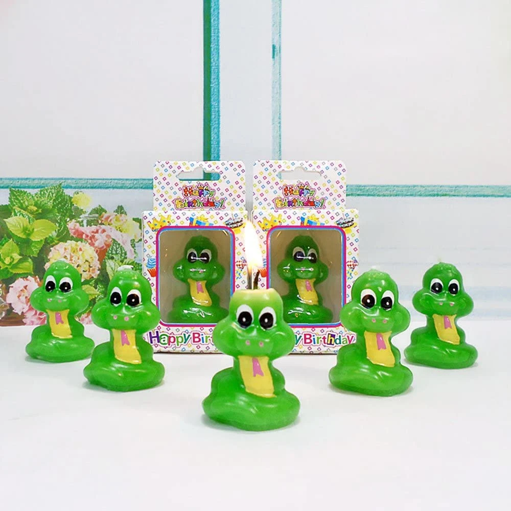 Hand-Made Cake Topper Decoration Snake Cartoon Birthday Candle for Kid Party Supplies