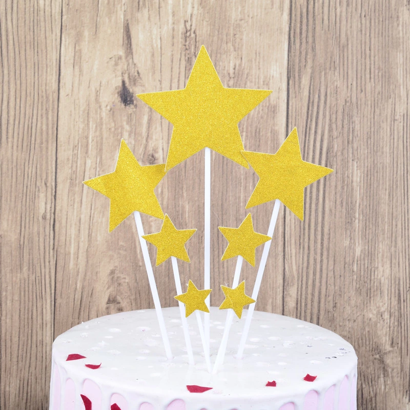 Paper Star Heart Birthday Cake Decorating Topper