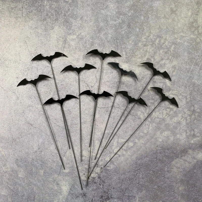 Funny Halloween Party Decorating Cake Plugin Acrylic Cupcake Toppers Black Bat Cake Topper