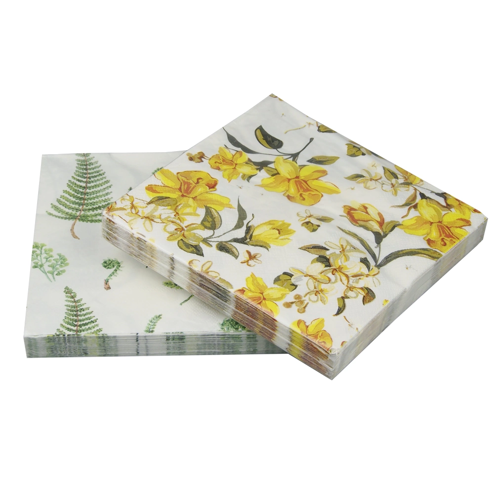 OEM Branding Design Color Printing Party Paper Napkin 33cm Virgin Wood Pulp