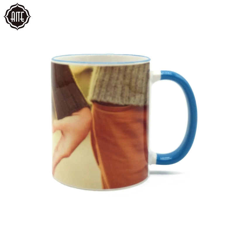 Portable Cups Blue Color Inside Coffee Mug for Your Design