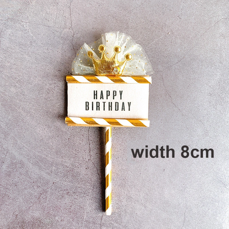 Cake Accessory Decoration Kraft Paper Happy Birthday Cake Topper Baking Party Supplies Card Cake Topper