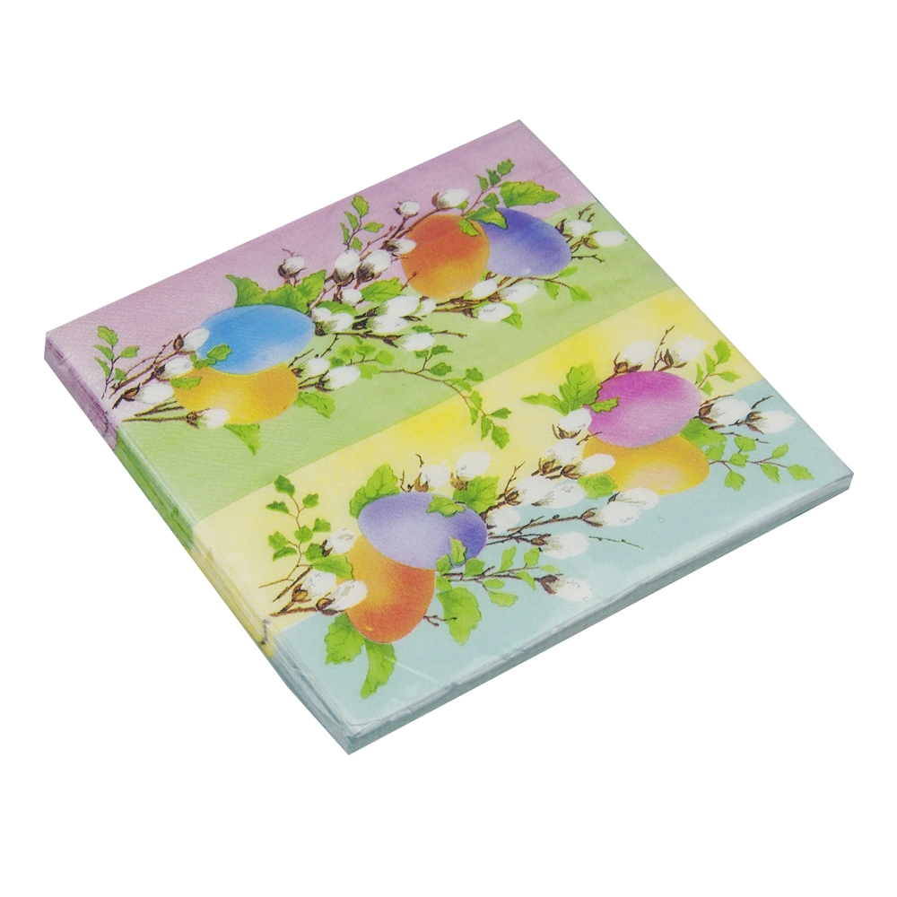 OEM Branding Design Color Printing Party Paper Napkin 33cm Virgin Wood Pulp