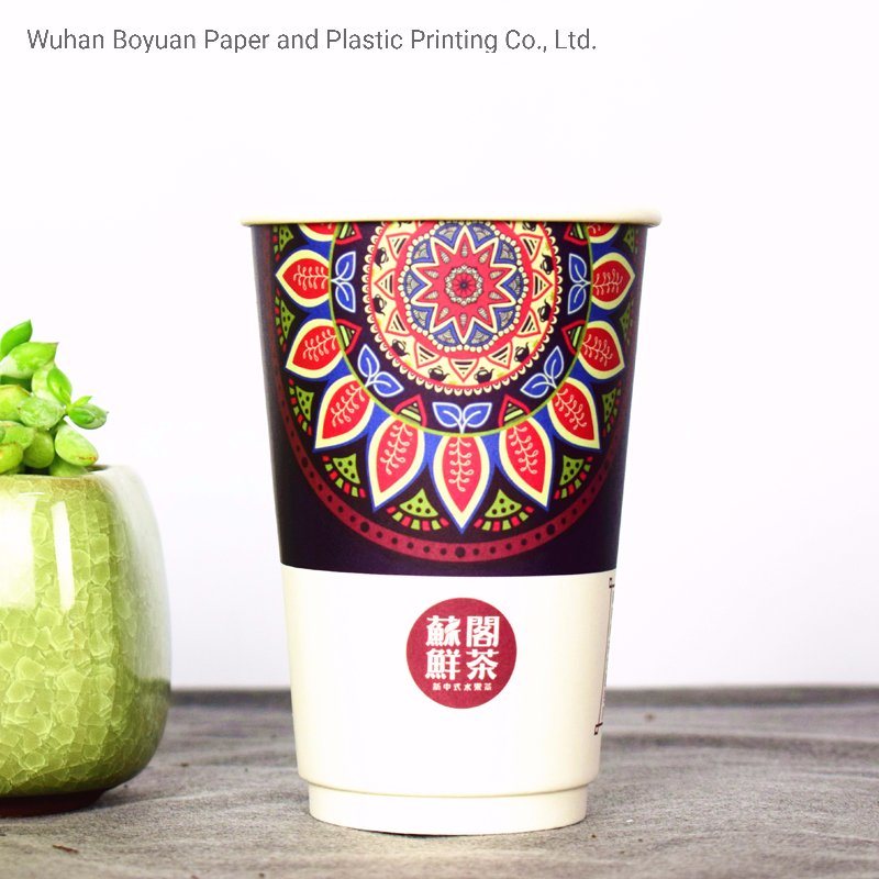 Custom Logo Printing Disposable Paper Cup Single Wall Cups/ Hollowed Cups/ Corrugate Cups for Hot Beverage